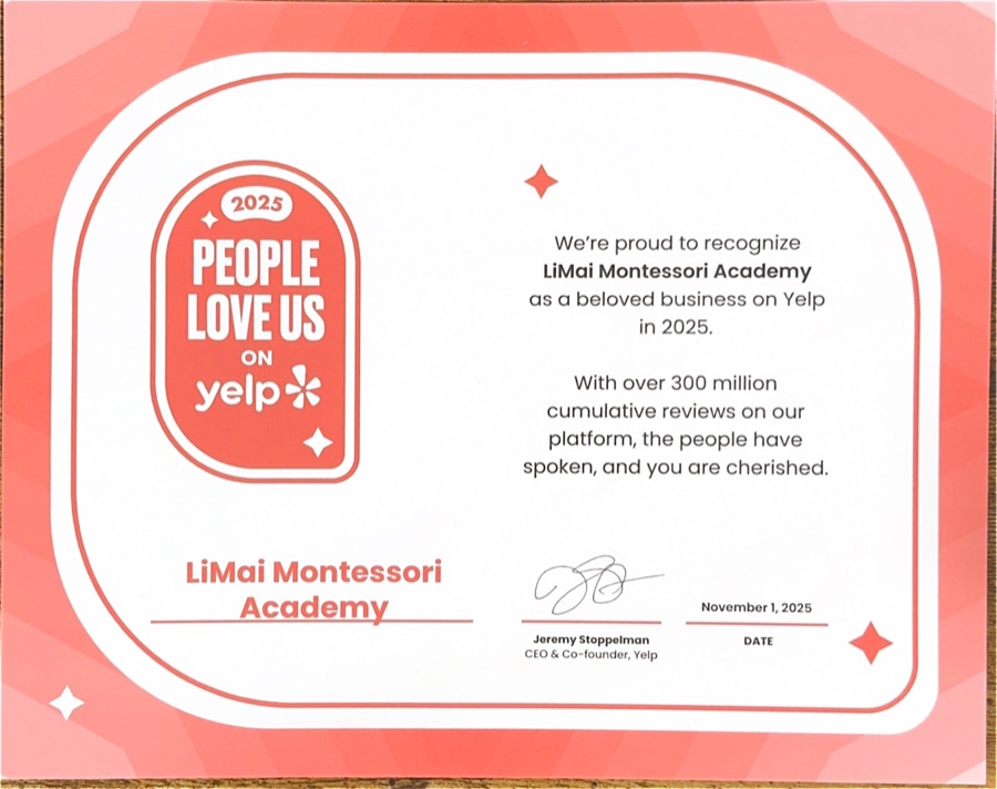 Yelp People Love Us 2025 Award, LiMai Montessori Academy